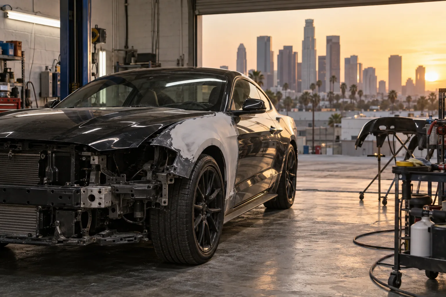 Collision Repair being performed at Certified Motor Sports in Los Angeles, CA